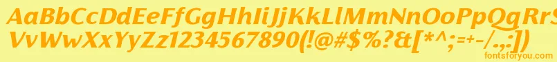 FlorentiaExtraboldItalicTrial Font – Orange Fonts on Yellow Background