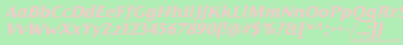 FlorentiaExtraboldItalicTrial Font – Pink Fonts on Green Background