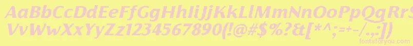 FlorentiaExtraboldItalicTrial Font – Pink Fonts on Yellow Background