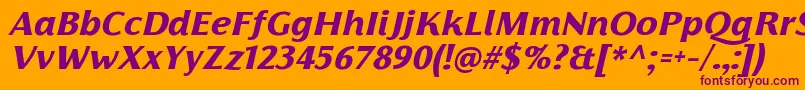 FlorentiaExtraboldItalicTrial Font – Purple Fonts on Orange Background
