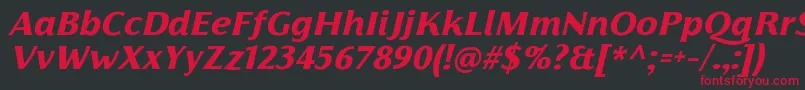 FlorentiaExtraboldItalicTrial Font – Red Fonts on Black Background