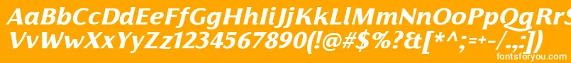 Шрифт FlorentiaExtraboldItalicTrial – белые шрифты на оранжевом фоне