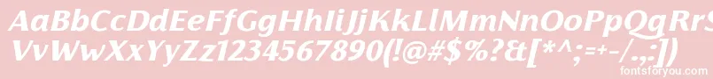Police FlorentiaExtraboldItalicTrial – polices blanches sur fond rose