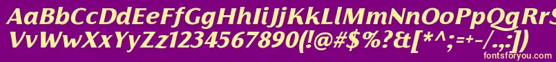 FlorentiaExtraboldItalicTrial Font – Yellow Fonts on Purple Background