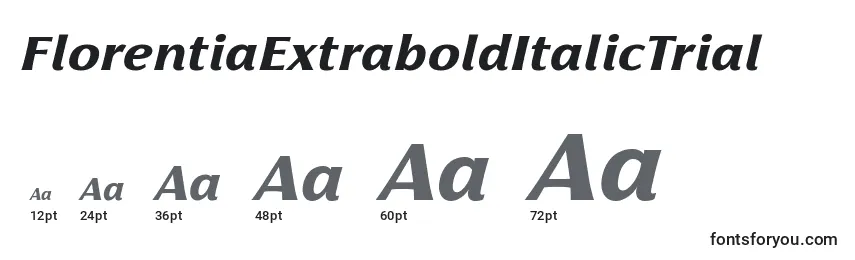 Tamaños de fuente FlorentiaExtraboldItalicTrial