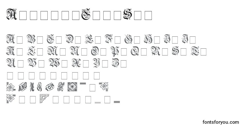 Czcionka AeternaCapsSsi – alfabet, cyfry, specjalne znaki