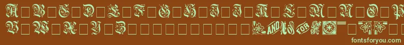 Шрифт AeternaCapsSsi – зелёные шрифты на коричневом фоне