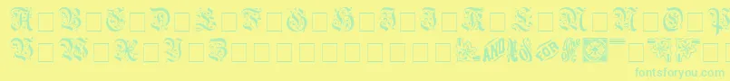 AeternaCapsSsi Font – Green Fonts on Yellow Background