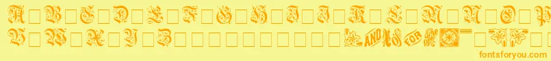 AeternaCapsSsi Font – Orange Fonts on Yellow Background