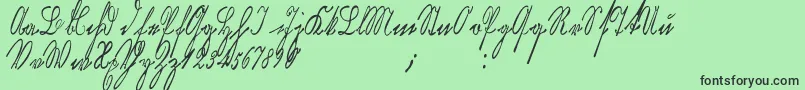 Kurrentkupferstichthin Font – Black Fonts on Green Background
