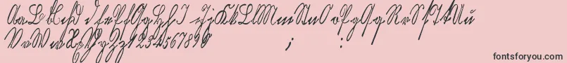 Kurrentkupferstichthin Font – Black Fonts on Pink Background