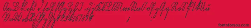 Fonte Kurrentkupferstichthin – fontes pretas em um fundo vermelho