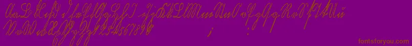 Kurrentkupferstichthin-Schriftart – Braune Schriften auf violettem Hintergrund