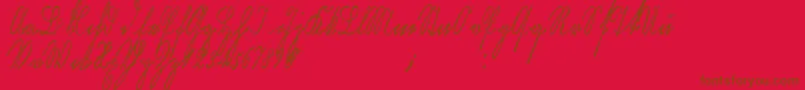 Kurrentkupferstichthin Font – Brown Fonts on Red Background
