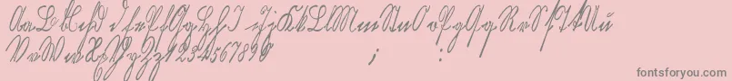 Kurrentkupferstichthin-Schriftart – Graue Schriften auf rosa Hintergrund