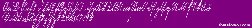Kurrentkupferstichthin Font – White Fonts on Purple Background