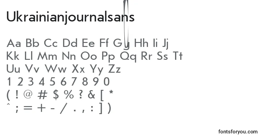 A fonte Ukrainianjournalsans – alfabeto, números, caracteres especiais