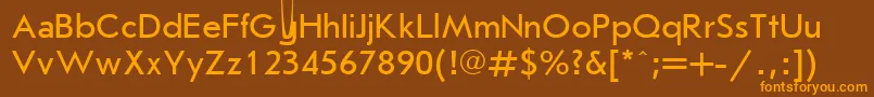 Ukrainianjournalsans Font – Orange Fonts on Brown Background