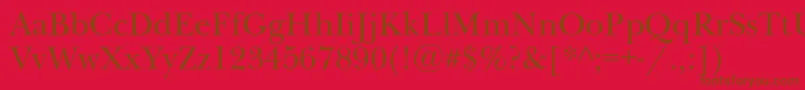 NewbaskervillecRoman Font – Brown Fonts on Red Background