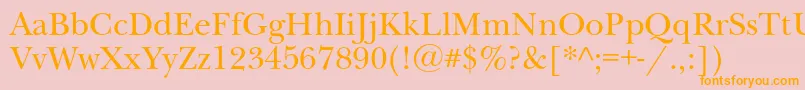 NewbaskervillecRoman Font – Orange Fonts on Pink Background