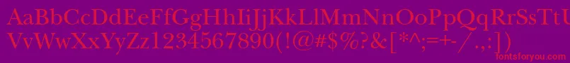 NewbaskervillecRoman Font – Red Fonts on Purple Background