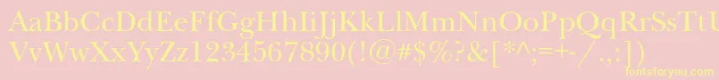 NewbaskervillecRoman Font – Yellow Fonts on Pink Background