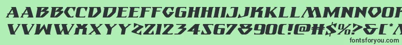 フォントEternalknightexpandital – 緑の背景に黒い文字