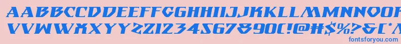 フォントEternalknightexpandital – ピンクの背景に青い文字
