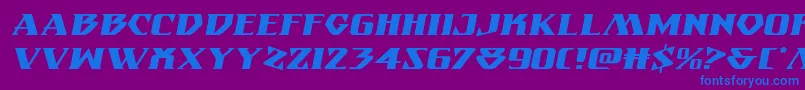 Шрифт Eternalknightexpandital – синие шрифты на фиолетовом фоне