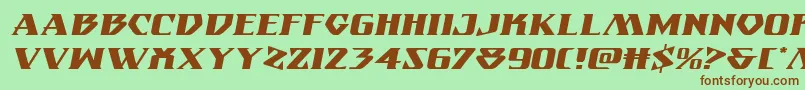 Шрифт Eternalknightexpandital – коричневые шрифты на зелёном фоне