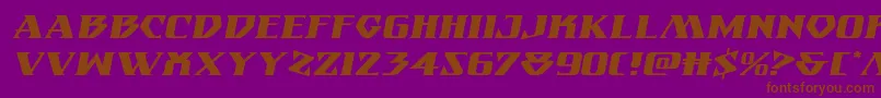 フォントEternalknightexpandital – 紫色の背景に茶色のフォント