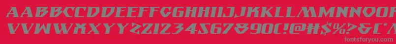 フォントEternalknightexpandital – 赤い背景に灰色の文字