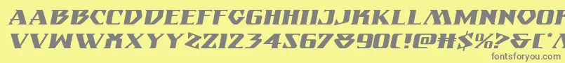 フォントEternalknightexpandital – 黄色の背景に灰色の文字