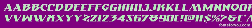 フォントEternalknightexpandital – 紫の背景に緑のフォント
