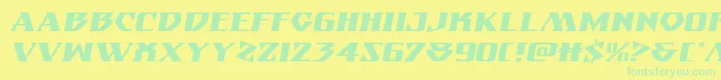 Шрифт Eternalknightexpandital – зелёные шрифты на жёлтом фоне