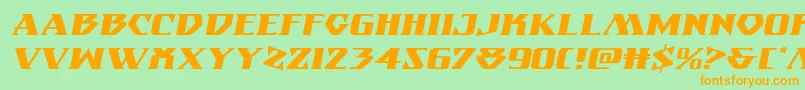 Шрифт Eternalknightexpandital – оранжевые шрифты на зелёном фоне