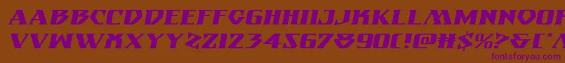 フォントEternalknightexpandital – 紫色のフォント、茶色の背景