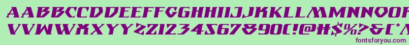 Eternalknightexpandital-Schriftart – Violette Schriften auf grünem Hintergrund