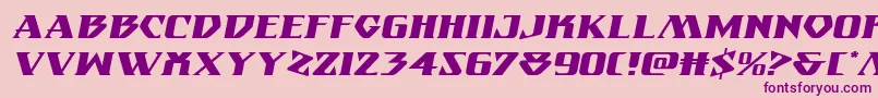 フォントEternalknightexpandital – ピンクの背景に紫のフォント