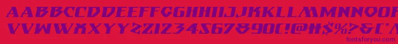 フォントEternalknightexpandital – 赤い背景に紫のフォント