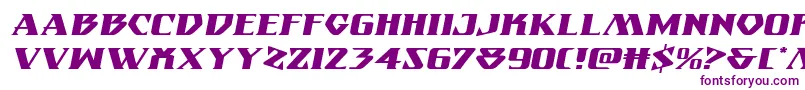 フォントEternalknightexpandital – 白い背景に紫のフォント