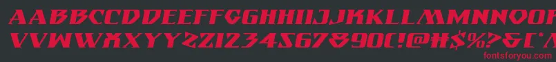 フォントEternalknightexpandital – 黒い背景に赤い文字