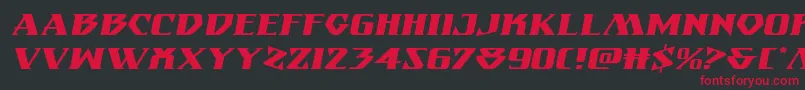 Шрифт Eternalknightexpandital – красные шрифты на чёрном фоне