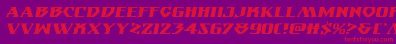 フォントEternalknightexpandital – 紫の背景に赤い文字