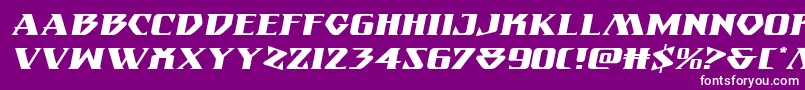 フォントEternalknightexpandital – 紫の背景に白い文字