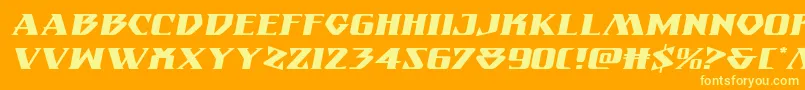 Шрифт Eternalknightexpandital – жёлтые шрифты на оранжевом фоне