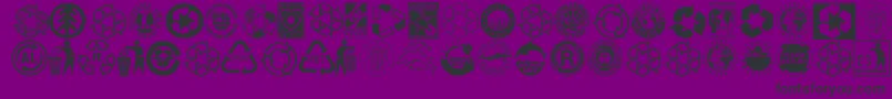 Recycleit-fontti – mustat fontit violetilla taustalla