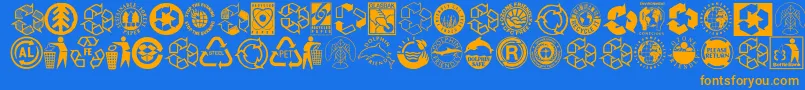 Шрифт Recycleit – оранжевые шрифты на синем фоне