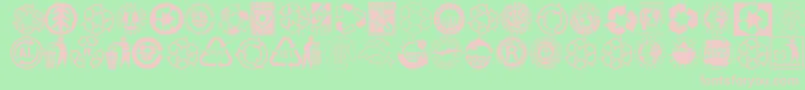 Recycleit Font – Pink Fonts on Green Background