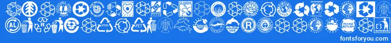 Шрифт Recycleit – белые шрифты на синем фоне